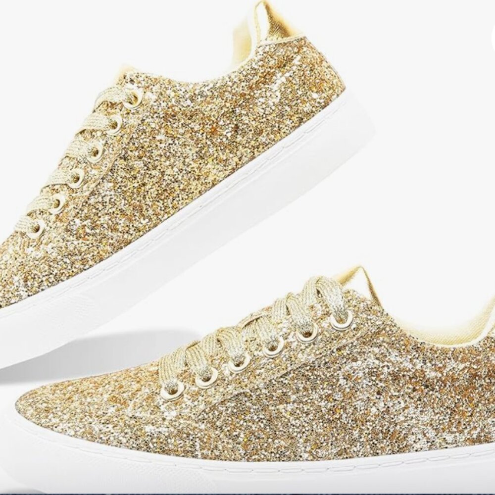 New Sparkly glitter sneakers, size 9